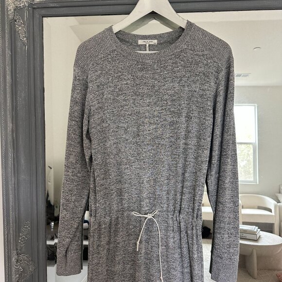 Rag & Bone Avryl Long-Sleeve Jersey Sweater Dress in Lt Heather Grey Size XS - Picture 6 of 12